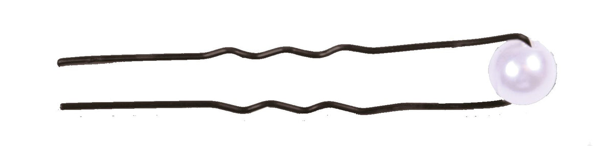 BOL.6 HORQUILLAS NEGRAS ADORNO PERLA GRANDE