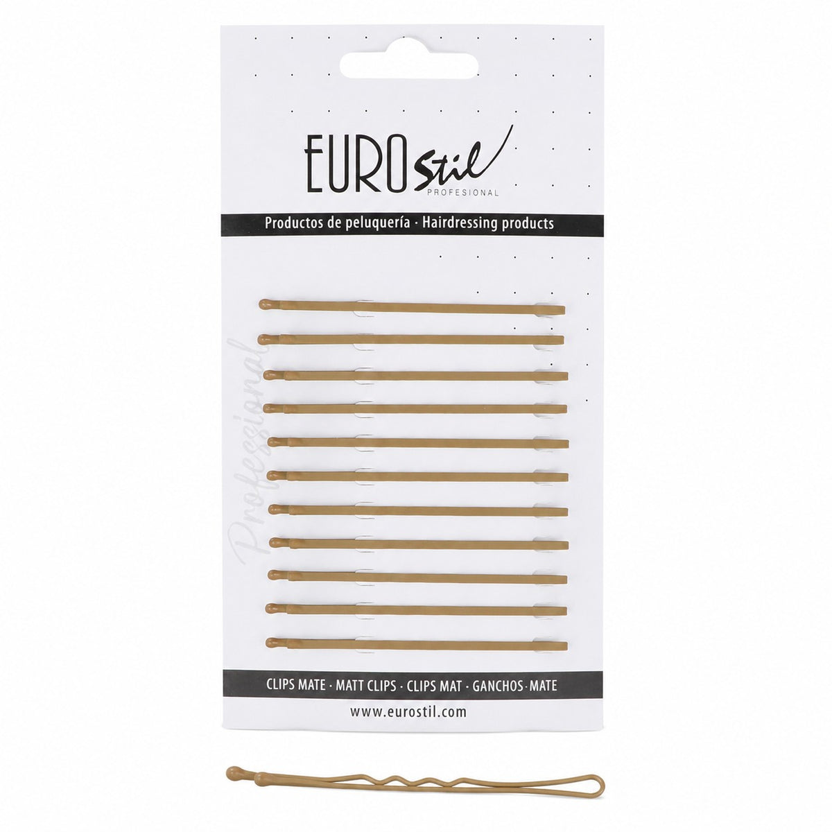 CARTON 12 CLIPS ONDULADOS BRONCE MATE 65 MM
