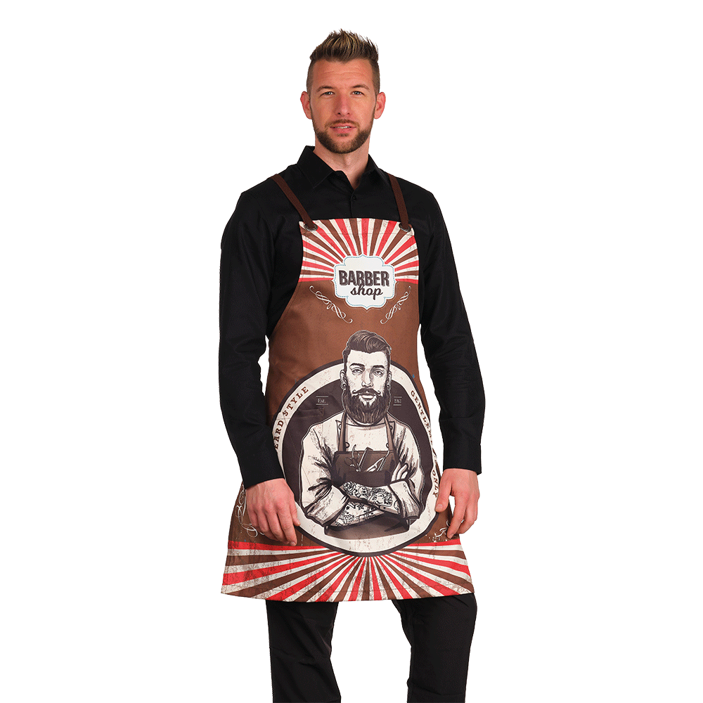 DELANTAL MOD.32206445 BARBERSHOP MARRON