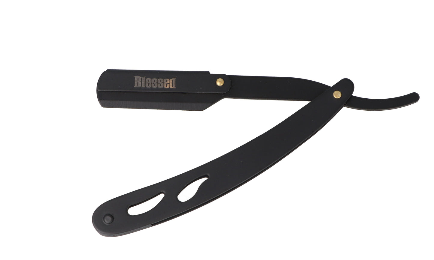 NAVAJA DE MARIPOSA MANGO METAL NEGRO BLESSED