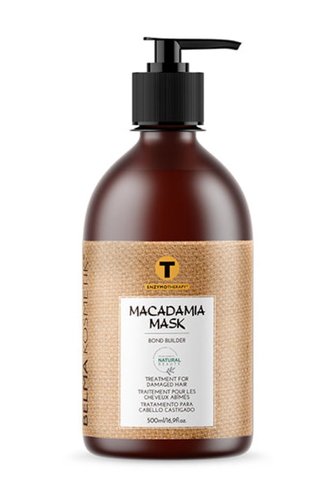 Belma kosmetik-Mascarila de macadamia-mantenimiento para cabellos secos,dañados o con color