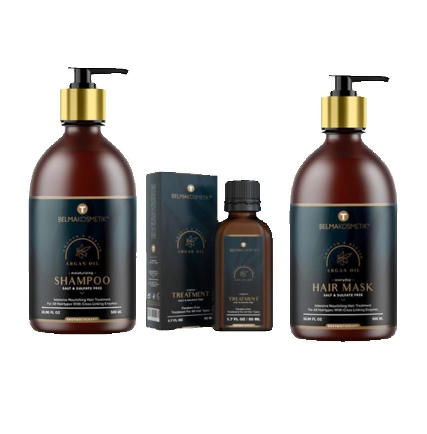 Belma kosmetik-Pack argan-Champú 500+Mascarilla 500+Serum oil 50