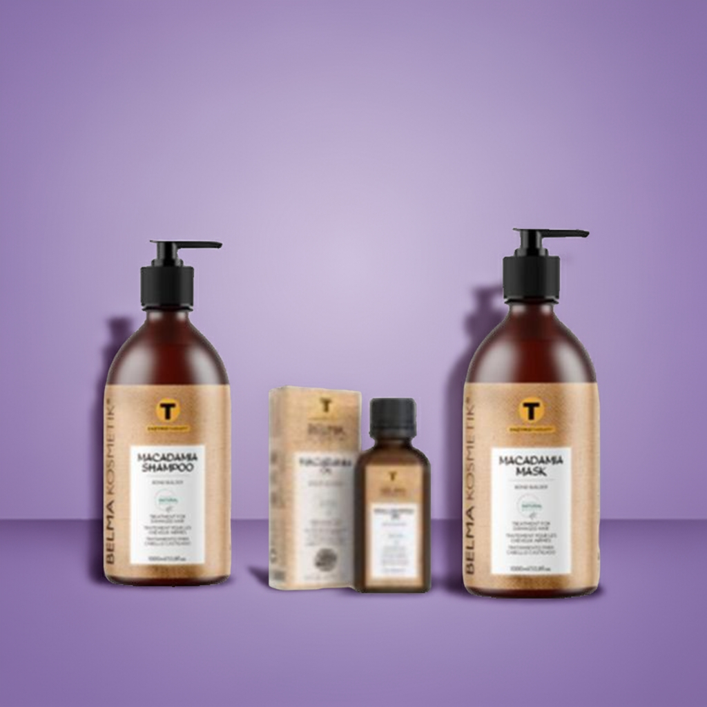 Belma kosmetik-Pack macadámia-Champú 500+Mascarilla 500+Sérum oil macadámia 50