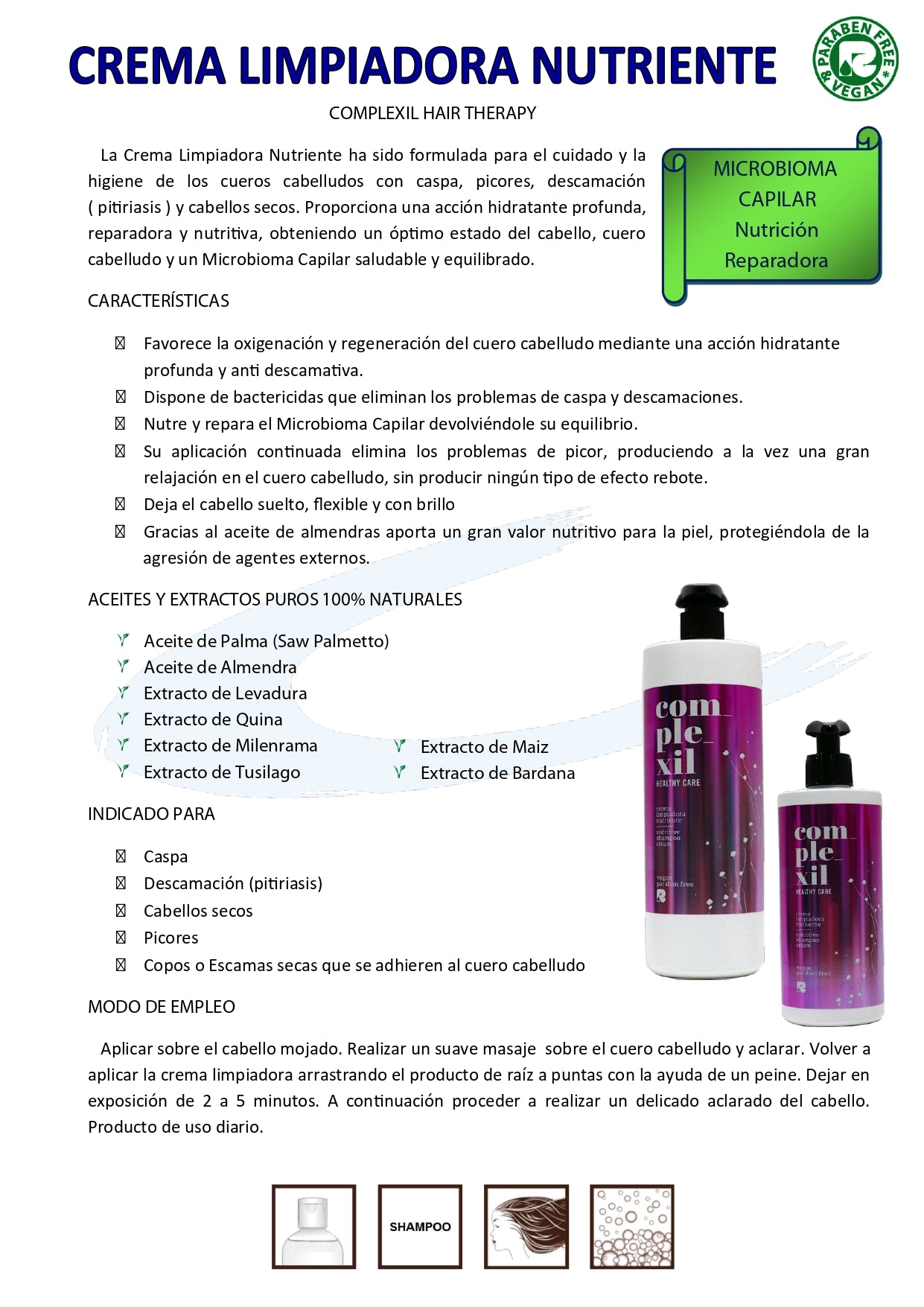 Complexil-Crema limpiadora nutriente (Champú cabello seco/caspa)