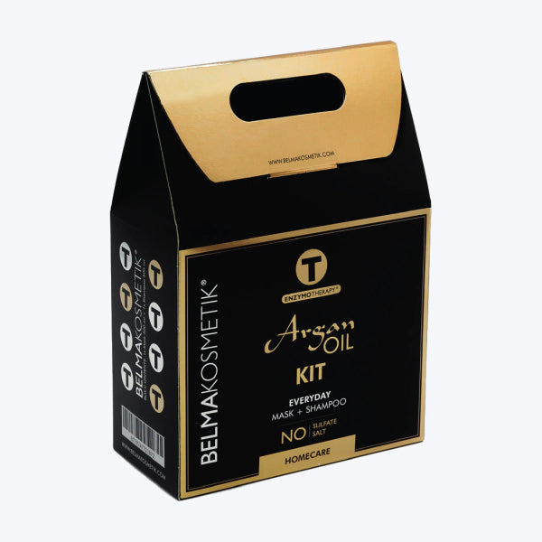 Belma kosmetik-Argán kit de argán 500 cuidado en casa-todo tipo de cabellos y post alisado