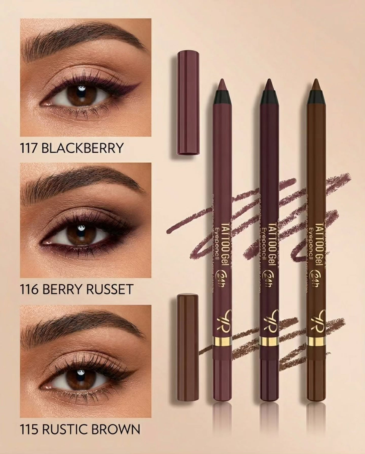 Tattoo Gel Eyepencil – Lápiz de ojos en gel de larga duración.