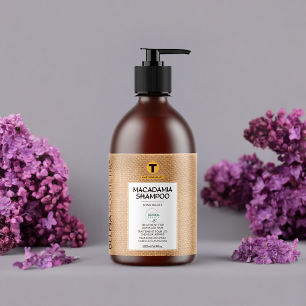 Belma kosmetik-Macadamia shampoo 500 ml-mantenimiento para cabellos secos,dañados y con color