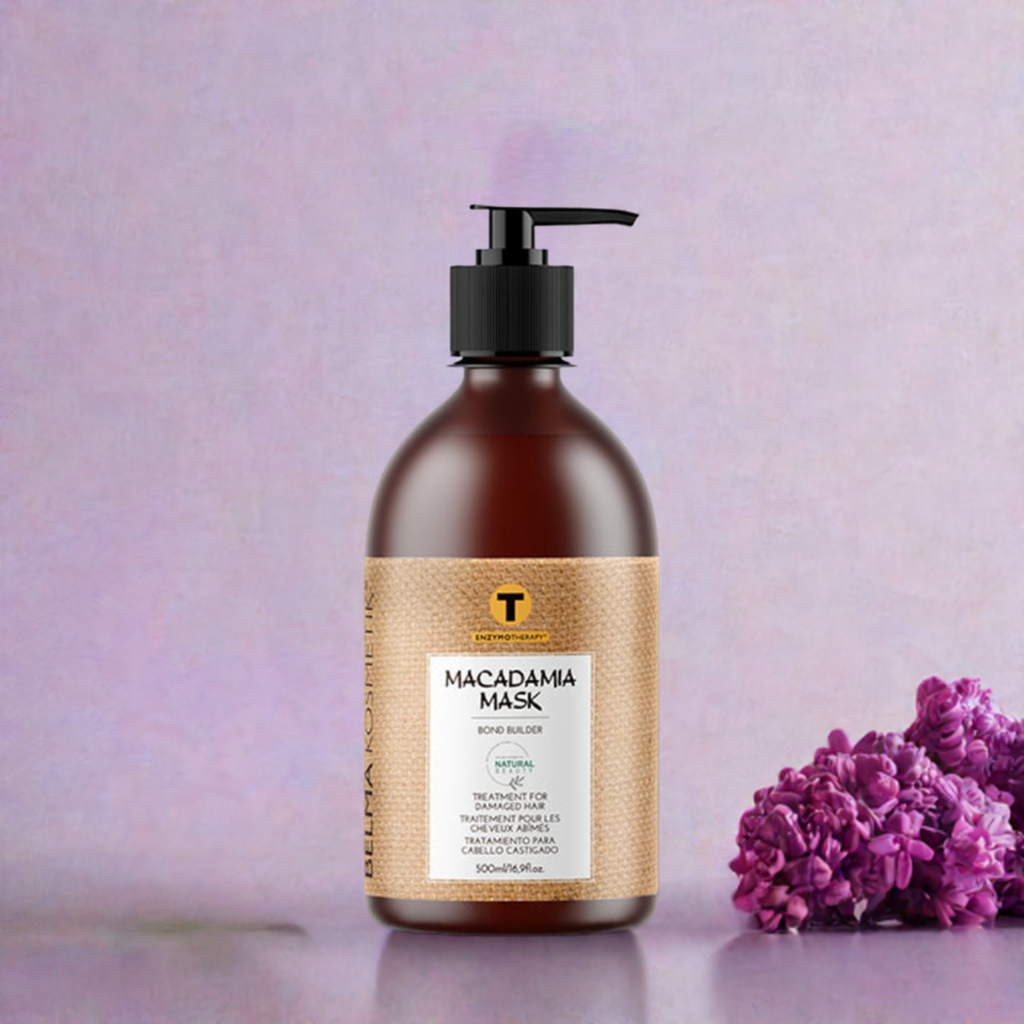 Belma kosmetik-Mascarila de macadamia-mantenimiento para cabellos secos,dañados o con color