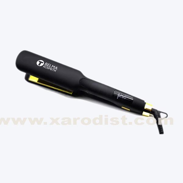 Belma kosmetik-Professional Hair Straightener Titanio/oro ancha especial alisado orgánico