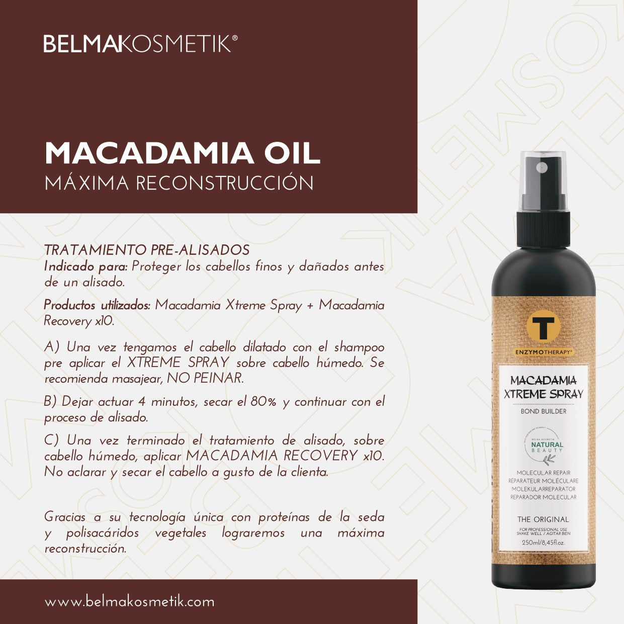 Belma kosmetik-Macadamia xtreme spray- base plex
