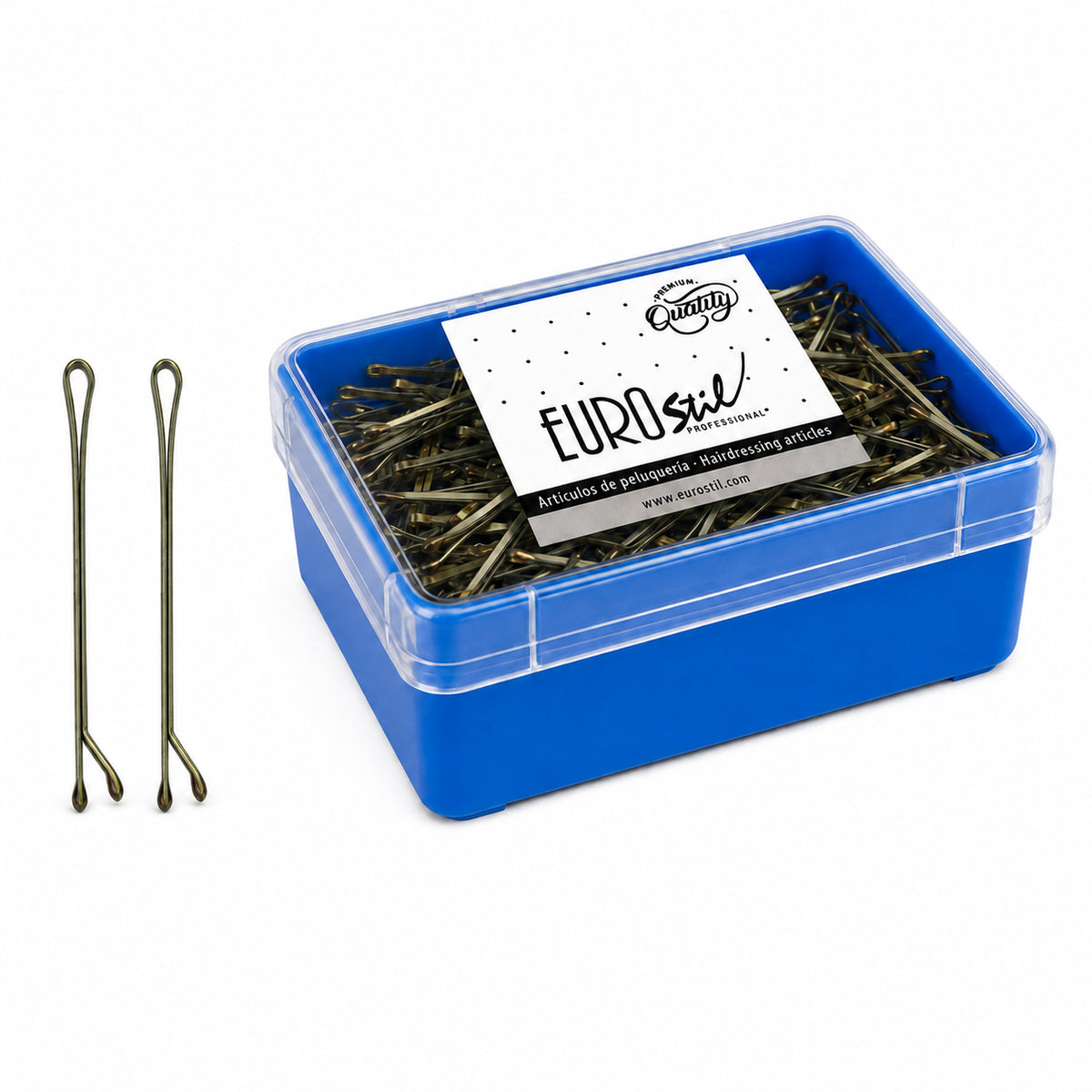 CAJA 300 CLIPS BOLA BRONCE EUROSTIL 50 MM