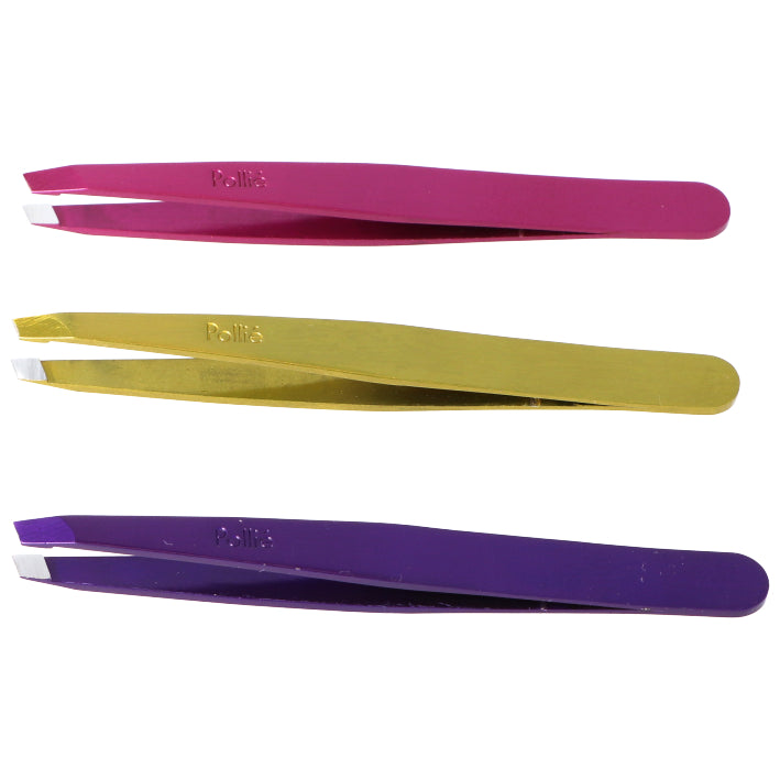 PINZA DEPILAR INOX.OBLIC.COLORES METALIZADOS