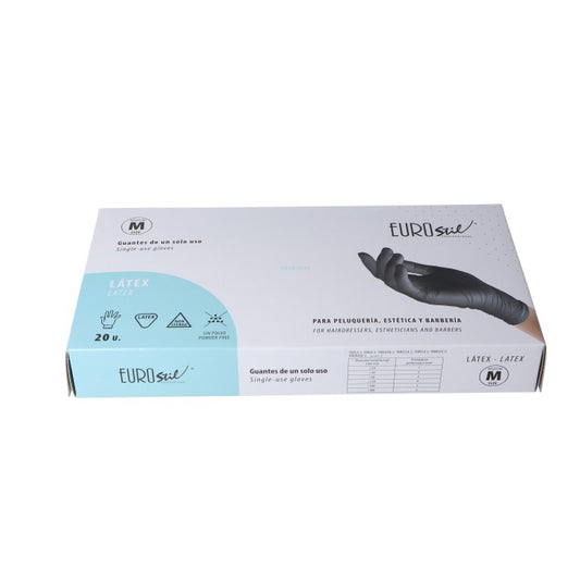 CAJA 20 GUANTES LATEX NEG.TEXTURIZADOS T/MEDIA