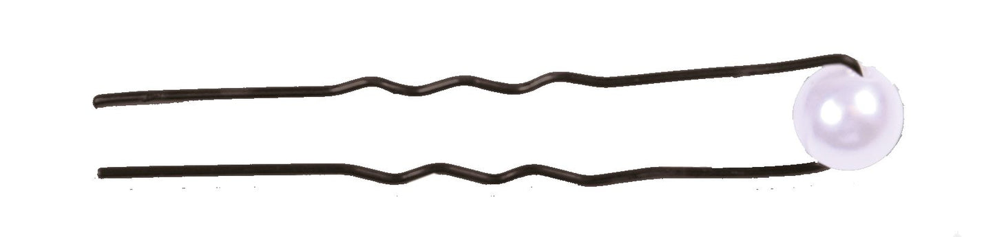 BOL.6 HORQUILLAS NEGRAS ADORNO PERLA GRANDE