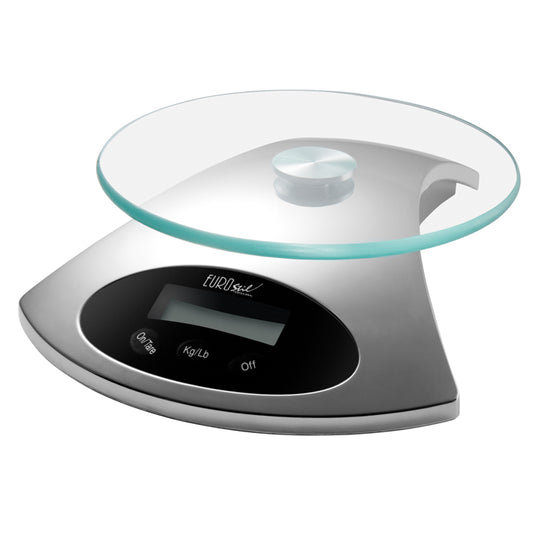 BALANZA DIGITAL CROMADA 5 KG.(1 GRAMO)