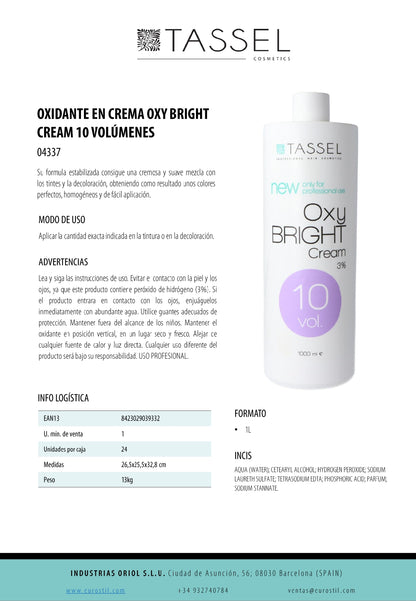 04337 OXY BRIGHT CREAM 10 VOLUMEN 1L