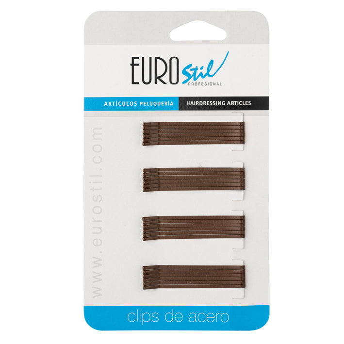 CARTON 24 CLIPS 50MM.MARRON MATE ANTIDESLIZANT