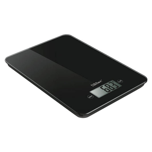 BALANZA DIGITAL NEGRA RECTANG. 5 KG.(1 GRAMO)