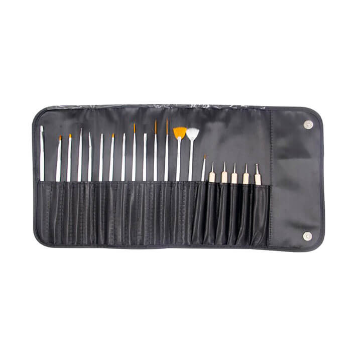 SET 15 PINCELES NAIL ART+5 DOBLE PUNTA METAL