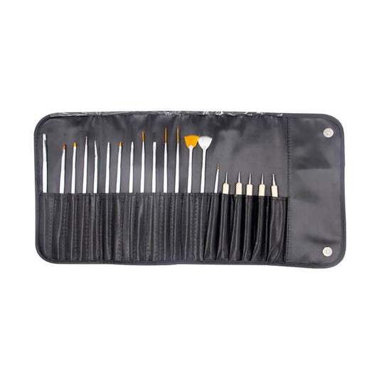 SET 15 PINCELES NAIL ART+5 DOBLE PUNTA METAL