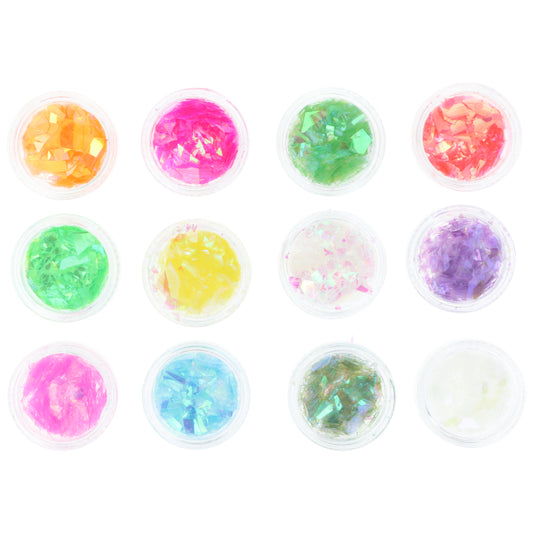 GLITTER NAIL ART ESCAMA SIRENA 1G X 12 COLORS