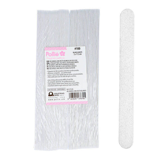 PACK 48 RECANVIS LIMA RECTA #100 BLANCA