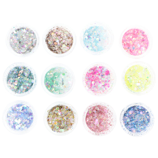 POLS GLITTER BRILLANT NAIL ART 1,5GX12 COLORS