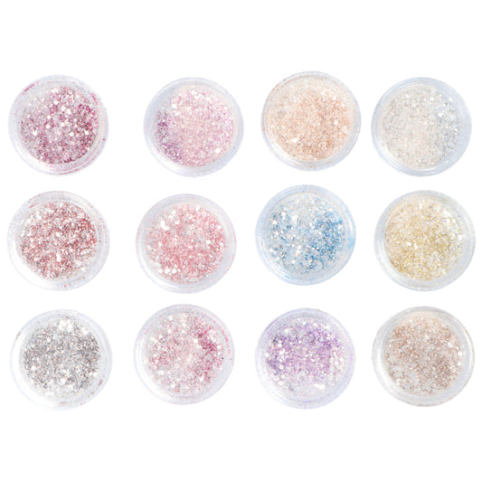 GLITTER ASSORTIT BRILLANT NAIL ART 1,5GX12 COLOR