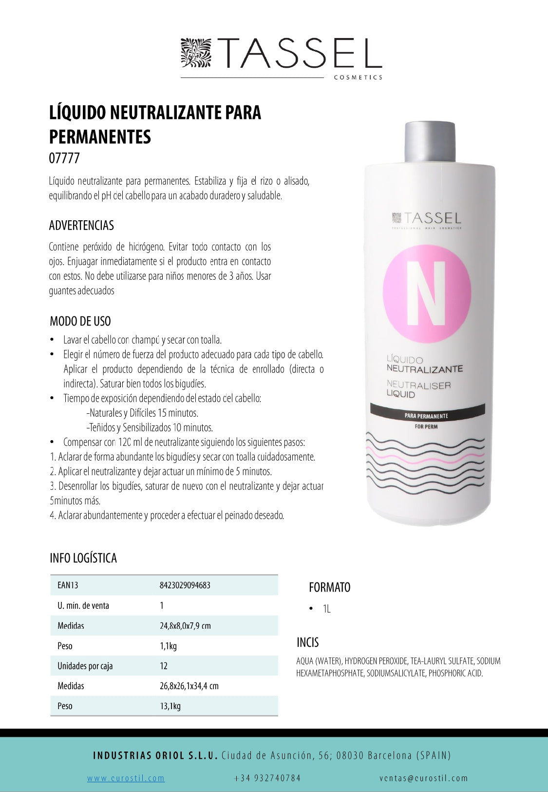 07777 NEUTRALIZANTE PARA PERMANENTE 1 LITRO