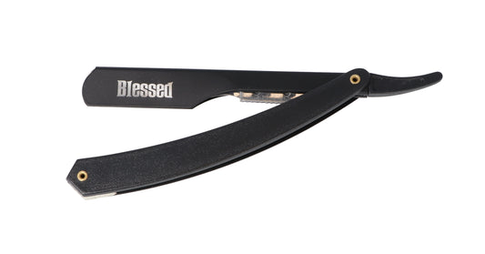 NAVAJA DE CARRIL MANGO PLASTICO NEGRO BLESSED