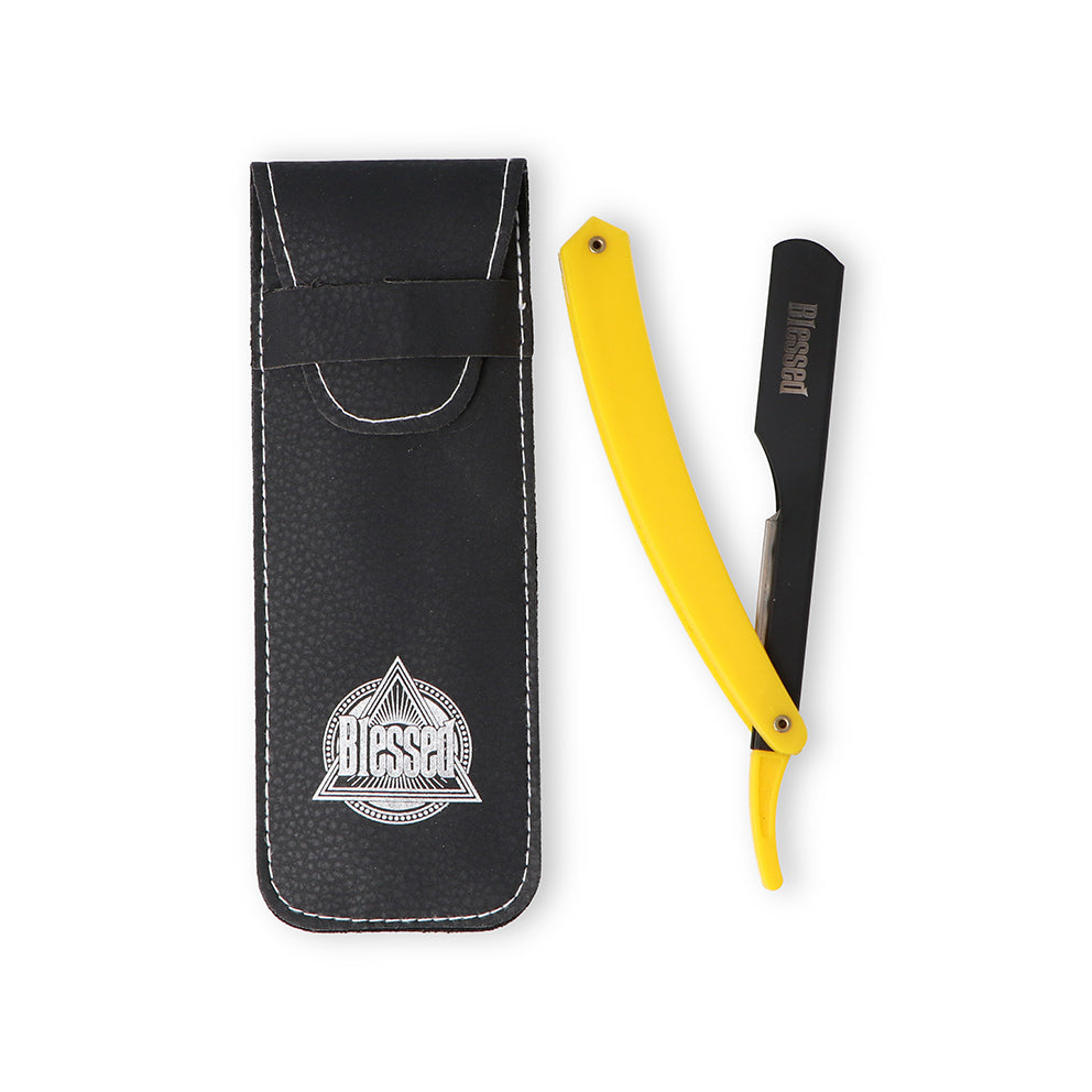 NAVAJA DE CARRIL MANGO PLASTICO AMARILLO BLESSED