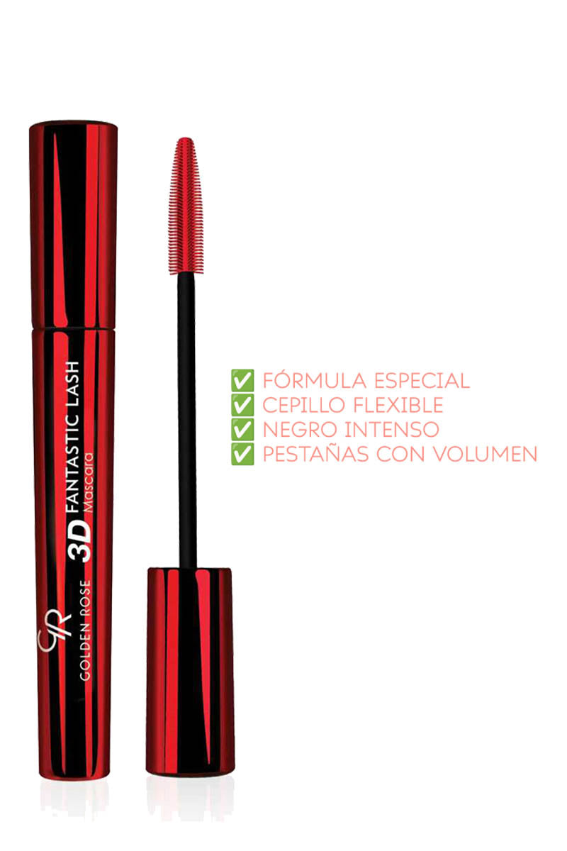 3D Fantastic Lash Mascara - Máscara de pestañas 3D de volumen, longitud y negro intenso