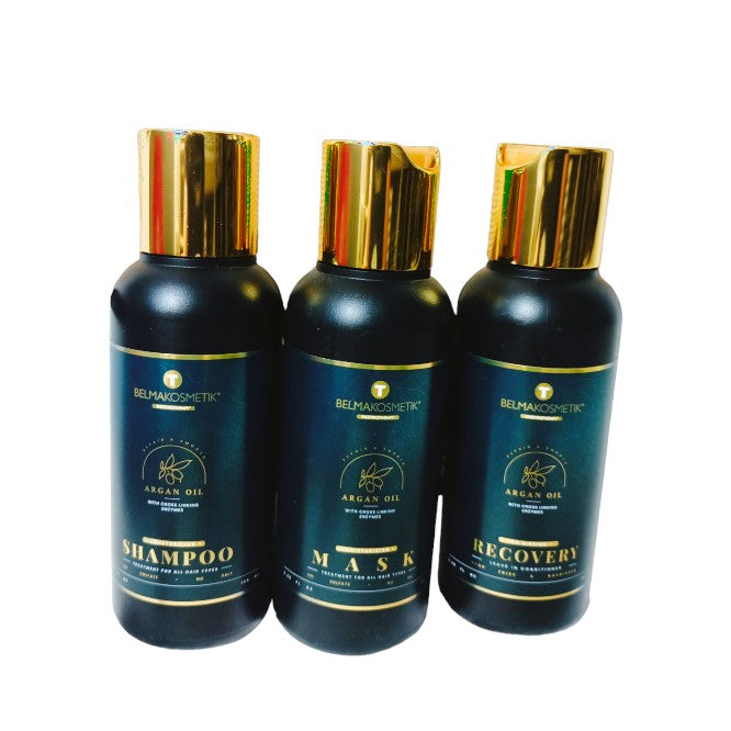 Belma kosmetik-Kit de mantenimiento de argán,travel-Todo tipo de cabellos.