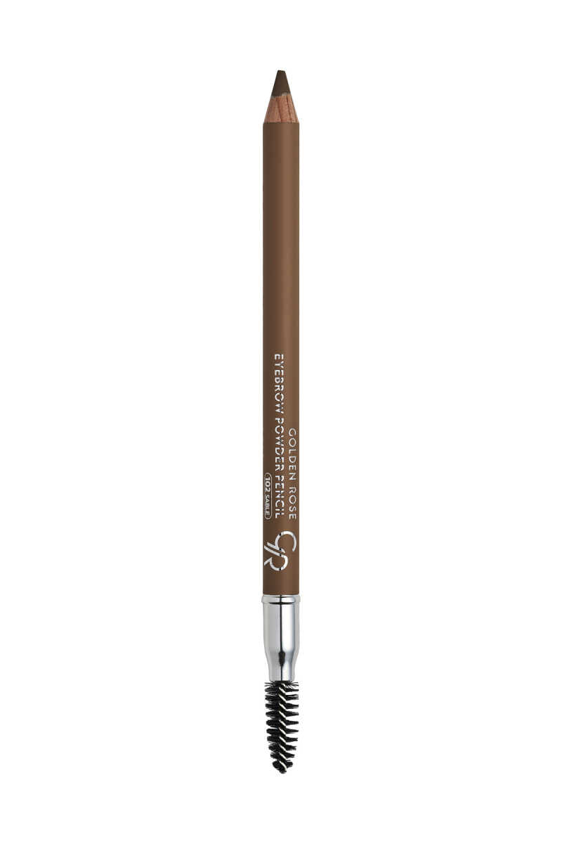 Eyebrow Powder Pencil – Lápiz de cejas con acabado empolvado y cepillo.