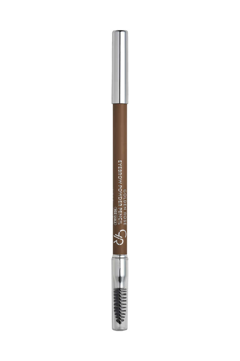 Eyebrow Powder Pencil – Lápiz de cejas con acabado empolvado y cepillo.