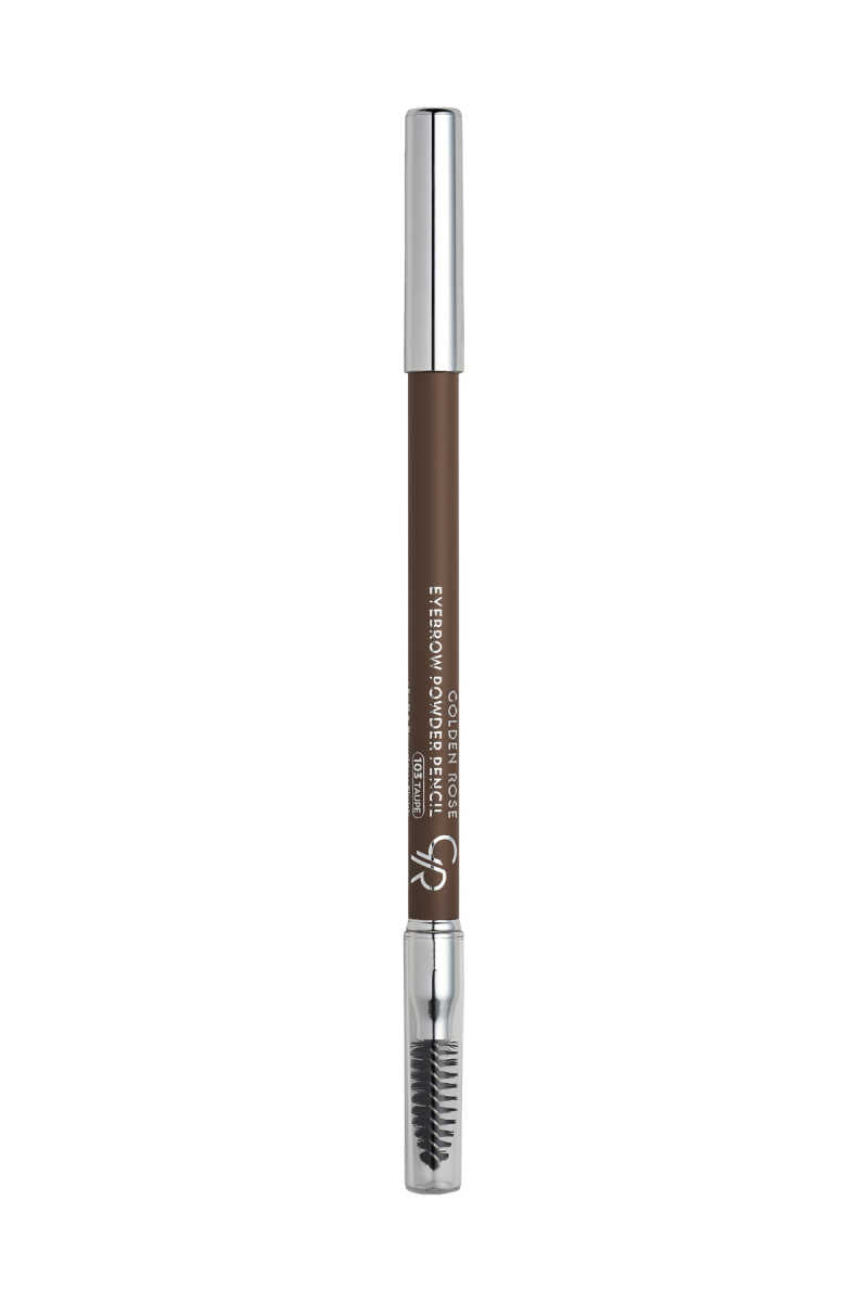 Eyebrow Powder Pencil – Lápiz de cejas con acabado empolvado y cepillo.