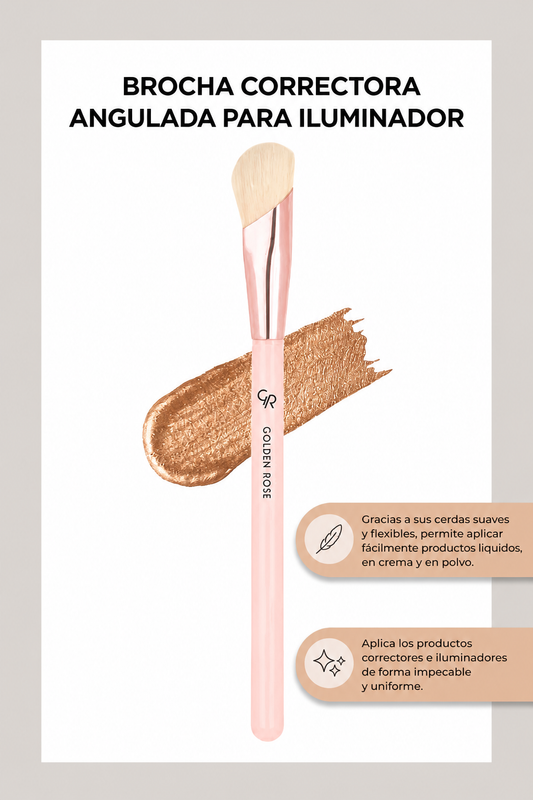 Brocha Angular Corrector e Iluminador - Nude- Angled Concealer & Highlighter Brush