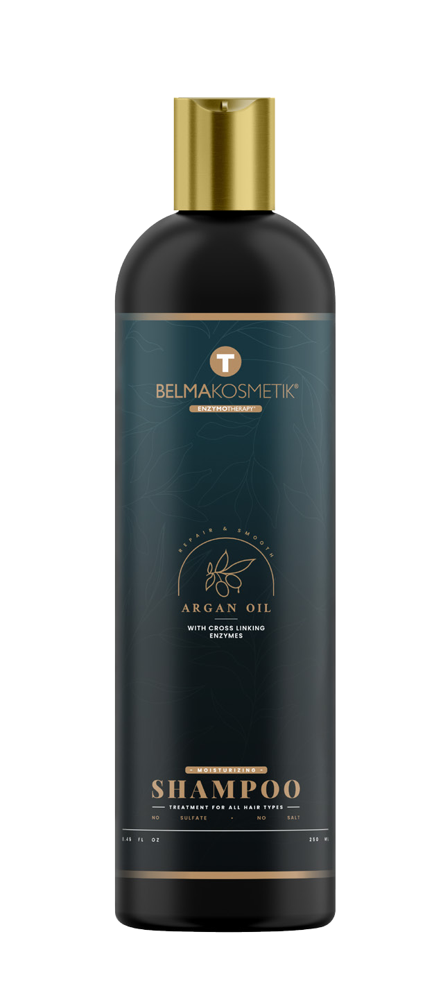Belma kosmetik-Champú de argán 250 ml,mantenimiento para todo tipo de cabellos