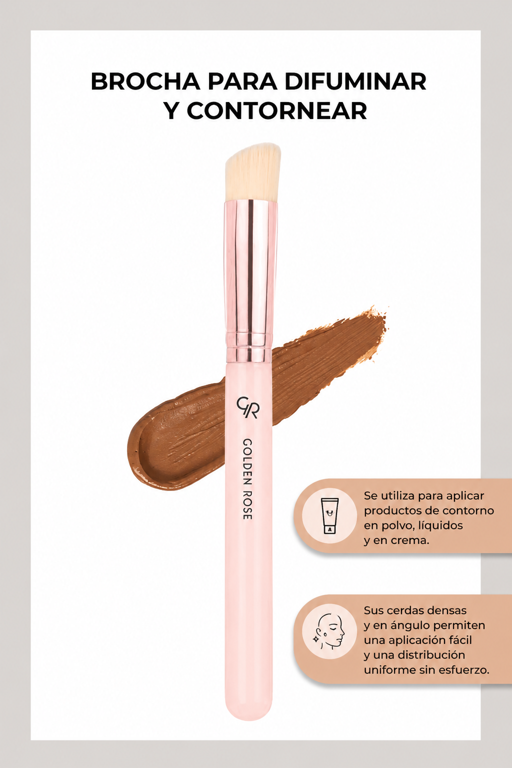 Brocha para Contorno y Difuminado - Nude – Precisión Profesional - Blending & Conturıng Brush