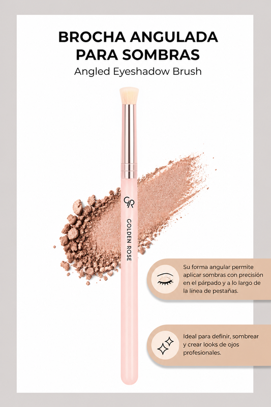 Brocha Angular para Sombras  – Nude -  Precisión Profesional - Angled Eyeshadow Brush