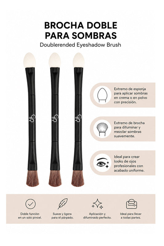 Brocha Doble para Sombras – Aplicación y Difuminado - Double ended Eyeshadow Brush