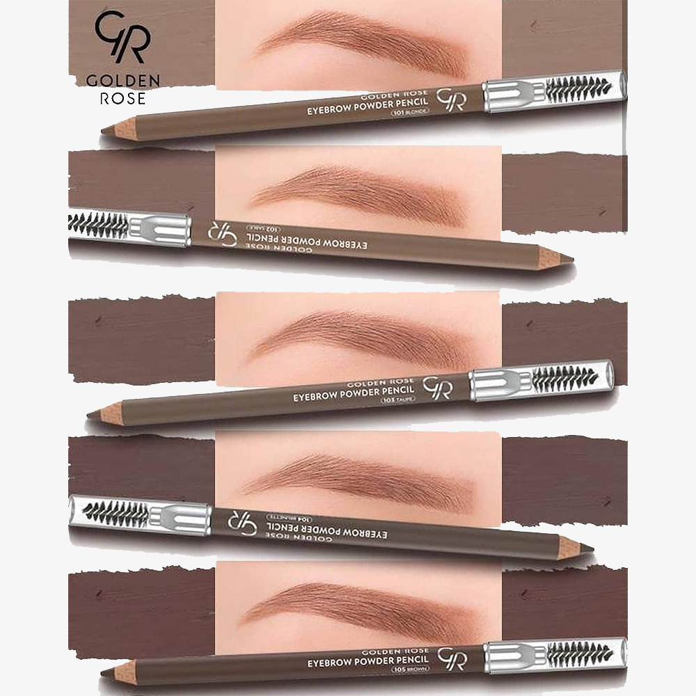 Eyebrow Powder Pencil – Lápiz de cejas con acabado empolvado y cepillo.