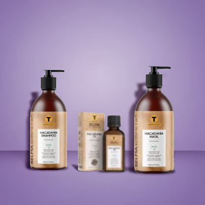 Belma kosmetik-Pack macadámia-Champú 500+Mascarilla 500+Sérum oil macadámia 50