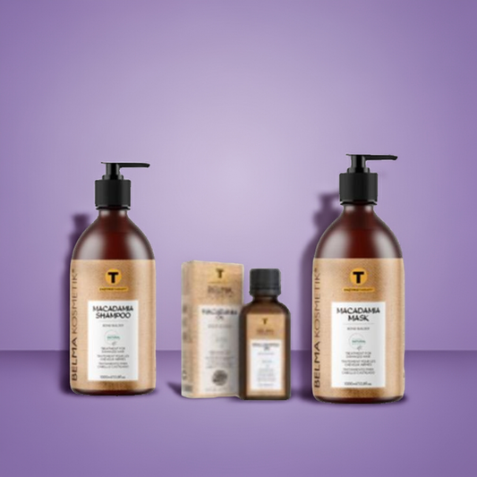 Belma kosmetik-Pack macadámia-Champú 500+Mascarilla 500+Sérum oil macadámia 50