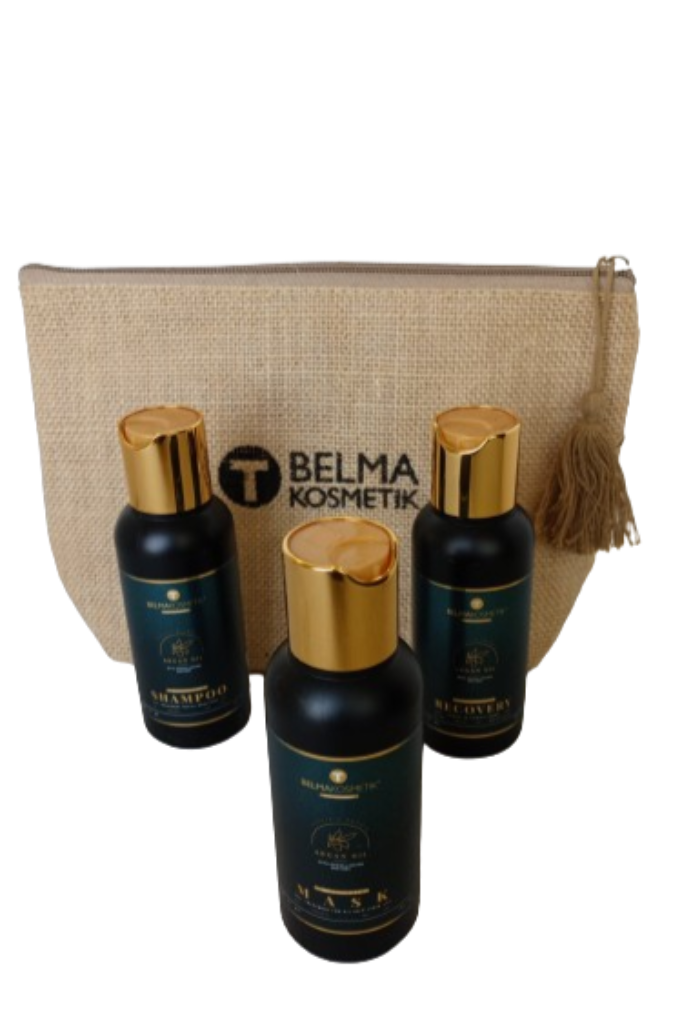 Belma kosmetik-Kit de mantenimiento de argán,travel-Todo tipo de cabellos.
