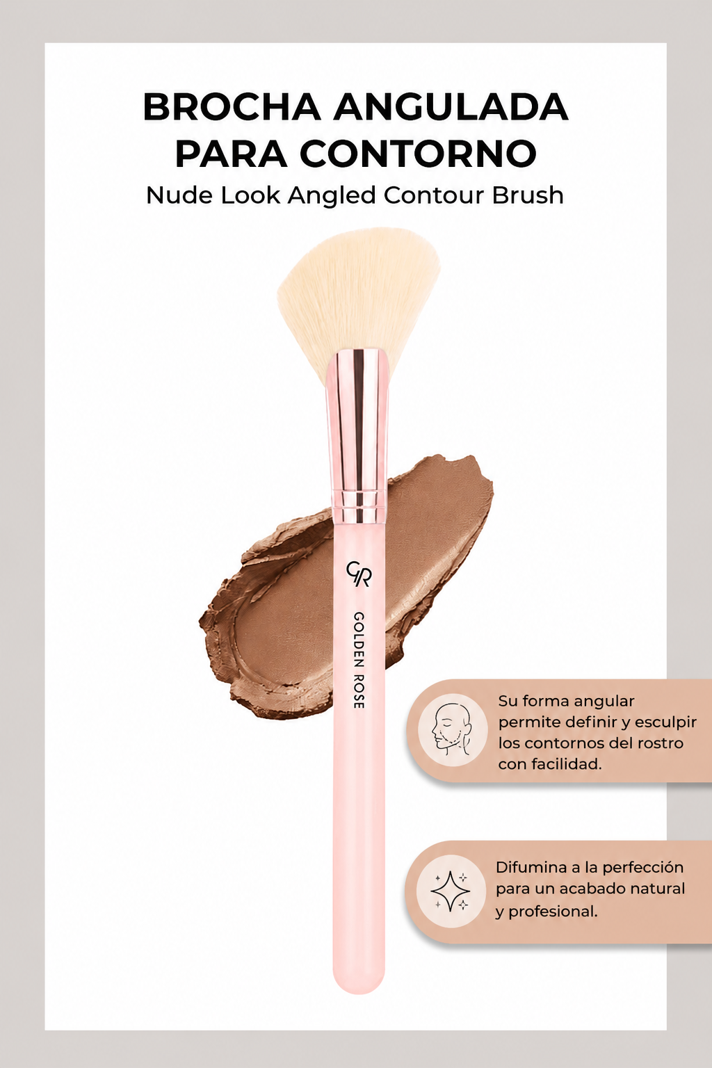 Brocha Angular para Contorno  – Precisión Profesional - Nude Look Angled Contour Brush