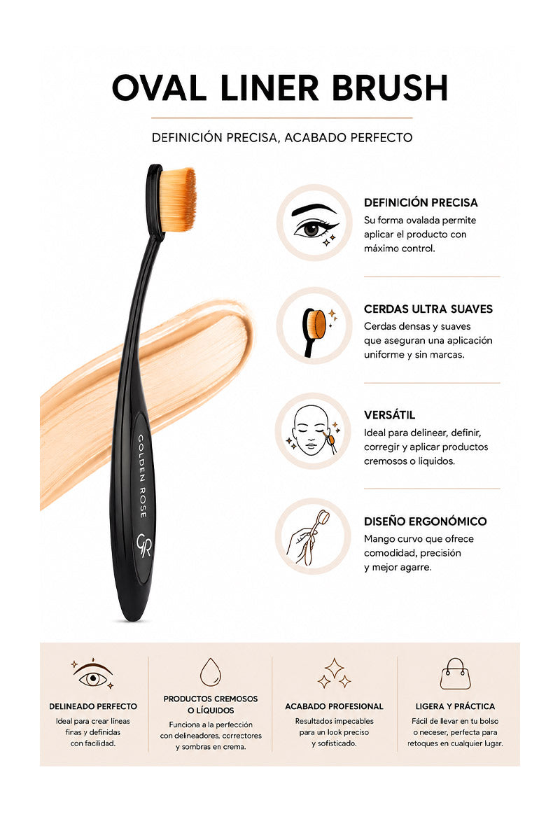 Brocha Ovalada – Precisión y Definición - Oval Liner Brush
