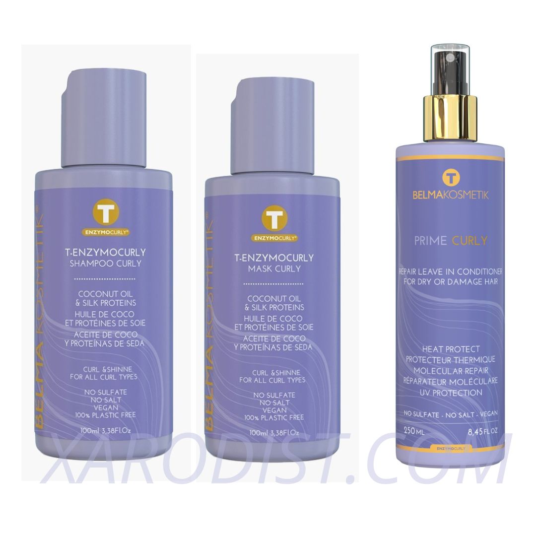 Belma kosmetik-Pack curly Prime-Repara, hidrata y protege mientras define y suaviza el cabello.