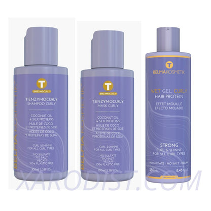 Belma kosmetik-Pack curly Wet-Gel rizos húmedo,definición rizos,sin residuos,efecto mojado,styling,hidrata y protege mientras define y suaviza el cabello.