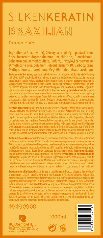 Silken keratin-Paso 2 - tratamiento orgánico de  alisado-sin formol ni glioxilico